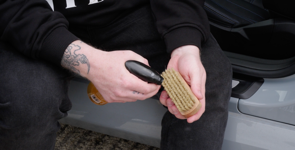 Lamborghini being snow foamed with a Hydro Spray Bottle